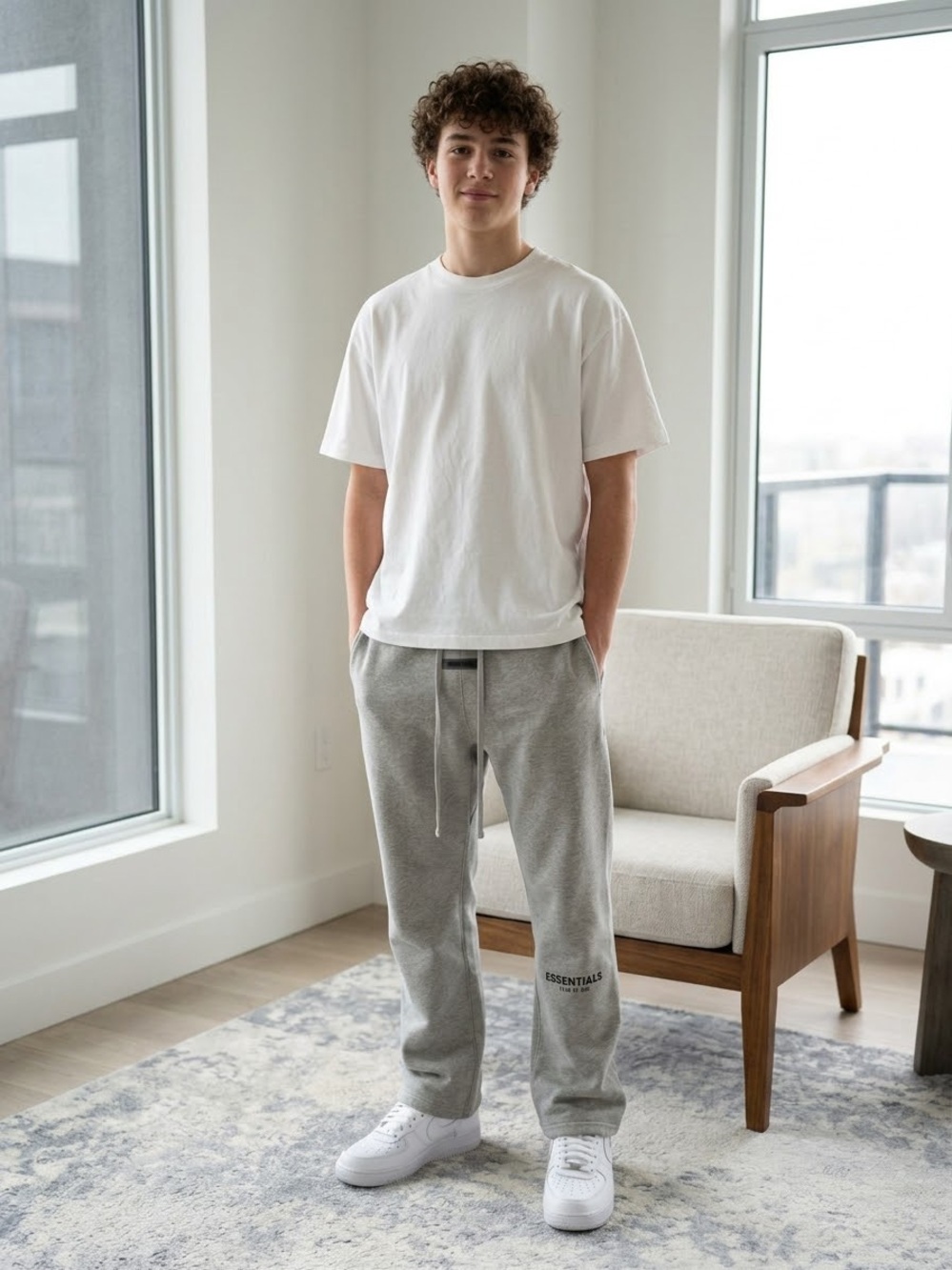 Essentials Light Gray Men's Lounge Joggers